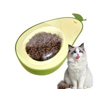 Puppy Feeding Bowl, Slow Feeding Double Bowl Avocado Shape, 11.02x7.09x5.51 inches Adorable Anti-Choking Cat Food Utensils, Large Caliber Pet Supplies for Indoor Cats