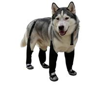 Puppy Gear, Cold Weather Socks, Night Travel Protection, Reflective Safety Straps System, Water Resistant Comfort Apparel, Winter Canine Clothing, Black Fleece Shoes for Camping