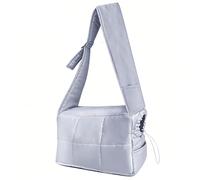 Puppy Go Out Sac à bandoulière portable pour chaton et chiot, léger, réglable, respirant avec cordon de serrage, mini sac à main pour voyage, métro (gris, S) (style 1)