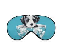 Puppy in Cup Masque de sommeil doux et confortable avec sangle réglable pour homme et femme