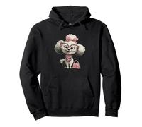 Puppy Kawaii Lunettes Léopard Rose Portrait Graphique Pet Sweat à Capuche