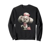 Puppy Kawaii Lunettes Léopard Rose Portrait Graphique Pet Sweatshirt