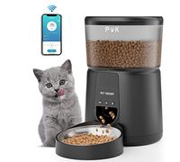 PUPPY KITTY Distributeur Croquettes Chat Automatique, 2.4G WiFi 4L Distributeur Croquettes Chat & Chien, Connecté App, Enregistrement Vocal 10S, 1-10 Repas par Jour