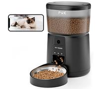 Puppy Kitty Distributeur Croquettes Chat Automatique avec Caméra 1080P, 2,4 G WiFi avec APP Vidéo Audio Vision Nocturne Bol en Acier Inoxydable, 1-8 Repas par Jour