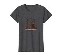 Puppy Love Forever : Adorable Couple de Chiens en Forme de cœur T-Shirt, Femme, Chiné Foncé, XS