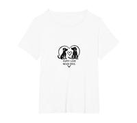 Puppy Love Never Dies - Adorables Amoureux des Chiens T-Shirt, Femme Grandes Tailles, Blanc, 4X