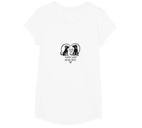 Puppy Love Never Dies - Adorables Amoureux des Chiens T-Shirt, Fille, Blanc, S