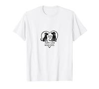 Puppy Love Never Dies - Adorables Amoureux des Chiens T-Shirt, Homme, Blanc, 4XL