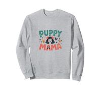 Puppy Mama : Adorable Chien Maman Hommage pour Les Amoureux des Animaux Sweatshirt, Unisexe pour Adultes, Gris Chiné, S