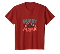 Puppy Mama : Adorable Chien Maman Hommage pour Les Amoureux des Animaux T-Shirt, Enfant, Canneberge, 2 Ans