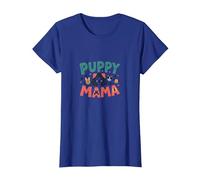 Puppy Mama : Adorable Chien Maman Hommage pour Les Amoureux des Animaux T-Shirt, Femme, Bleu Royal, XS