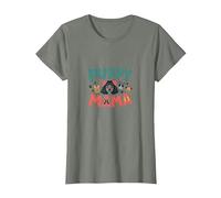 Puppy Mama : Adorable Chien Maman Hommage pour Les Amoureux des Animaux T-Shirt, Femme, Vert Kaki chiné, M