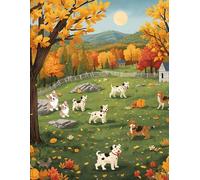 Puppy Meadow Notebook: Cozy Autumn Days with Man’s Best Friend
