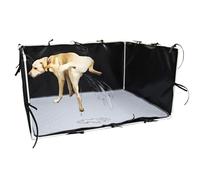 Puppy Pee Pad Holder, Large Dog Litter Enclosure, 28.35x34.65 inches Pet Toilet with Fence, Easy-Clean 600D Material, Portable Pet Potty Tray for Indoor and Outdoor Training