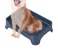 Puppy Potty Play - 20.28x6.5x4.92 pouces Toilet de chien en filet en acier inoxydable pour l'entraînement, animal de compagnie intérieur portable avec clôture, support de tampon pipi à pas pour les pe
