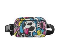 Puppy Prints Sac banane tendance pour homme et femme Mini sac à bandoulière antivol avec sangle réglable pour le shopping, le sport, le travail, Imprimé chiot, Taille unique