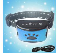 Puppy Safe Collier Anti Aboiement Chien - Collier Anti Aboiement Chien Réglable sans Choc, Son + Vibration, Rechargeable et Étanche pour Prévenir Les Aboiements et Les Nuisances (Bleu)
