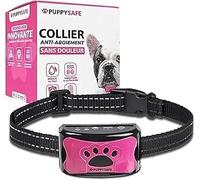 Puppy Safe Collier Anti-Aboiement pour Chien - sans Douleur ni Choc Électrique, 7 Niveaux Sensibilité, Vibration + Son, Rechargeable, Taille Réglable(Rose)