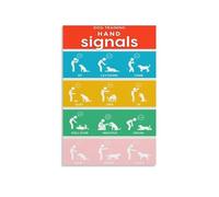 Puppy Training Poster Dog Hand Signals Chart Visual Commands Guide Obedience Training Wall-Art for Dog Lovers(Framed,08x12inch(20x30cm))