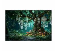 PUQAAEO arbre de vie decoration Arbre de contes de fées Affiche Moderne Toile Tableau Art Peintures,abstrait Tableau Murale Image,Salle De Bain Bureau Salon Cuisine(Bleu)-30x45cm Sans cadre