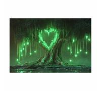 PUQAAEO Art Mural L'Arbre De Vie Arbre d'amour Impression Sur Toile,DéCoration D'IntéRieur Moderne, Peinture EsthéTique Pour Salon, Chambre, Cuisine, Bureau(rouge128)-50x70cm Sans cadre