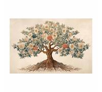 PUQAAEO Decoration Murale Arbre De Vie Coloré L'arbre arc - en - ciel Moderne Impression Sur Toile Image,Nature Grand Tableaux Decoratifs Muraux,Salon Chambre Bureau(rouge165)-70x100cm Sans cadre
