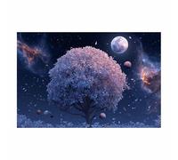 PUQAAEO Grand Tableau Mural RepréSentant L'Arbre De Vie L'arbre de l'univers Paysage Abstrait, Peinture Moderne, DéCoration Murale Pour La Maison Ou Le Bureau(vert149)-30x45cm Sans cadre