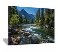 PUQAAEO Impression sur Toile Éclat du canal d’Amsterdam - Paysages de Décoration Murale pour Chambre Peintures à l'huile pour Maison Bain Salon(Multicolore)-30x45cm Encadrée