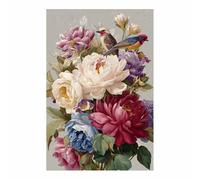 PUQAAEO Impression sur Toile Oiseaux et fleurs Décoration Murale pour Chambre Peintures à pour Maison Bain Salon Chambre Restaurant(multicolore)-80x120cm Sans cadre