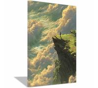 PUQAAEO Impression Sur Toile Paysage de la Image Sur Nuages et mer Toile Peintures Sur Toile Mural Tableau Decor Murale Salon Chambre(multicolore10)-60x90cm Encadrée