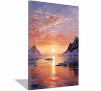 PUQAAEO Impression Sur Toile Paysage de la Image Sur Soleil et mer Toile Peintures Sur Toile Mural Tableau Decor Murale Salon Chambre(multicolore28)-60x90cm Encadrée