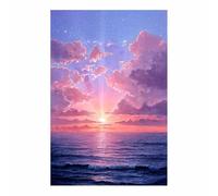 PUQAAEO Impression Sur Toile Paysage de la Image Sur Soleil et mer Toile Peintures Sur Toile Mural Tableau Decor Murale Salon Chambre(violet82)-80x120cm Sans cadre