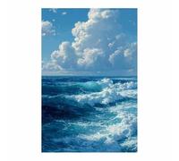 PUQAAEO Impression sur toile Vagues Océaniques Vibrantes -Paysage naturel-Impression panoramique moderne-Pour chambre à coucher de(Multicolore)-30x45cm Sans cadre