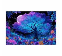 PUQAAEO L'Arbre De Vie Impression Sur Toile Arbres et fleurs Tableau VéGéTal, Peintures Abstraites Modernes, Art Mural Paysage, Pour Salon Et Chambre à Coucher(rouge157)-80x120cm Sans cadre