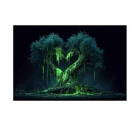 PUQAAEO L'Arbre De Vie Impression Sur Toile Double arbre Tableau VéGéTal, Peintures Abstraites Modernes, Art Mural Paysage, Pour Salon Et Chambre à Coucher(violet127)-50x70cm Sans cadre