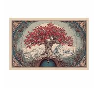 PUQAAEO L'Arbre De Vie Impression Sur Toile L'arbre de cristal bleu Tableau VéGéTal, Peintures Abstraites Modernes, Art Mural Paysage, Pour Salon Et Chambre à Coucher(bleu167)-60x90cm Sans cadre