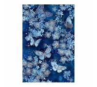 PUQAAEO Moderne Tableau sur toile de élégant Fleurs et papillons sur Toile Décoration Murale pour Chambre à l'huile pour Maison Bain Salon(multicolore)-60x90cm Sans cadre