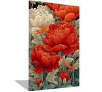 PUQAAEO Moderne Tableau sur toile de élégant Oiseaux et fleurs sur Toile Décoration Murale pour Chambre à l'huile pour Maison Bain Salon(marron)-30x45cm Encadrée