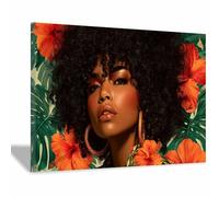 PUQAAEO Posters sexy Fleurs et femmes Peinture murale beauté, art mural sur toile sexy, adapté à la décoration de salle de bain, salon, chambre à coucher,(multicolore57)-30x45cm Encadrée