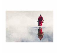 PUQAAEO Sacré-Cœur de Jésus Jésus Décorations murales de salon,Toile murale,S'applique àDécoration de salon,couloir,chambre et salle de bain(blanc)-70x100cm Sans cadre