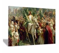 PUQAAEO Sacré-Cœur de Jésus Jésus et les chevaux Décorations murales de salon，Toile murale，S'applique àDécoration de salon, couloir, chambre et salle de bain(Multicolore177)-30x45cm Encadrée