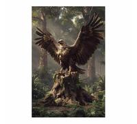 PUQAAEO sur Toile Animal Photos d'œuvres d'art Aigle pour Le Bureau à Domicile Décoration Moderne Peinture Murale d'art l'image imprimée(marron)-40x60cm Sans cadre
