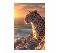 PUQAAEO sur Toile Animal Photos d'œuvres d'art Guépard pour Le Bureau à Domicile Décoration Moderne Peinture Murale d'art l'image imprimée(noir)-40x60cm Sans cadre