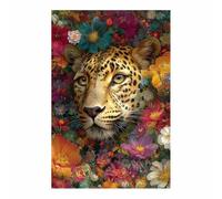 PUQAAEO sur Toile Animal Photos d'œuvres d'art Le léopard pour Le Bureau à Domicile Décoration Moderne Peinture Murale d'art l'image imprimée(jaune)-30x45cm Sans cadre