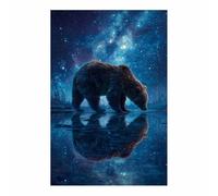 PUQAAEO sur Toile Animal Photos d'œuvres d'art Ours sauvage pour Le Bureau à Domicile Décoration Moderne Peinture Murale d'art l'image imprimée(blanc)-70x100cm Sans cadre