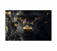 PUQAAEO tableau d'œuvres d'art animales Le Lion d'Or art mural populaire, pour la décoration murale du salon, de la chambre à coucher, Bureau et cuisine(Noir89)-40x60cm Sans cadre