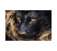 PUQAAEO tableau d'œuvres d'art animales Lion art mural populaire, pour la décoration murale du salon, de la chambre à coucher, Bureau et cuisine(Noir08)-70x100cm Sans cadre