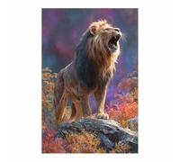 PUQAAEO Toile d'animaux amusants Le lion Affiche d'art imprimée, pour le salon, la chambre,couloir,bureau,la salle de bain,l'hôtel ou le café(multicolore35)-30x45cm Sans cadre