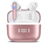 Puqo AI Traducteur Vocal Instantané, 3 en1 Ecouteur Traducteur Instantané avec 144 Langues, 200+ AI Applications, 48H Buletooth 5.4 Écouteur Traducteu, 4 Modes de Traduction Oreillette, Rose