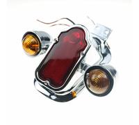 PUQWRIM Clignotant Feu Arrière Chromé Pour FLSTN Pour Deluxe Pour Softail Pour FLSTSC Pour Springer Personnalisé Phares Moto
